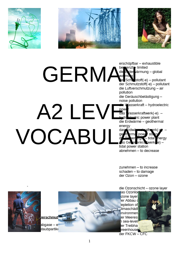 Rich Results on Google's SERP when searching for ''German A2 Vocabulary''